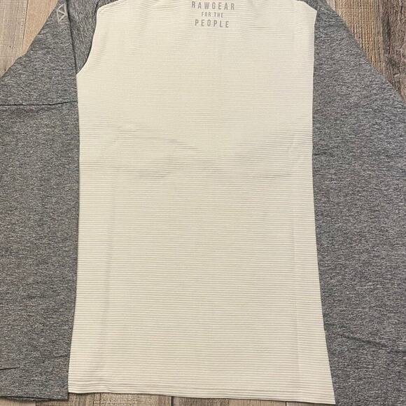 RAWGEAR Men’s Ivory & Heather Grey L/S Quarter Zip with Pockets | Size Small - Picture 6 of 11